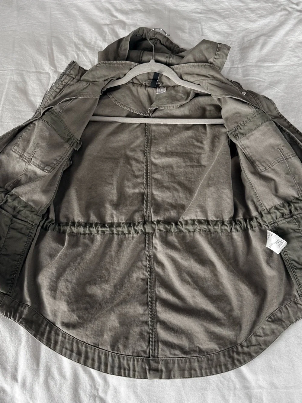 H&M Olive Green Utility Jacket with Drawstring Waist